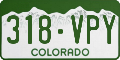 CO license plate 318VPY