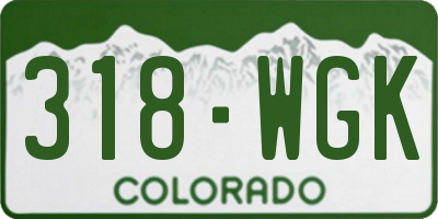 CO license plate 318WGK