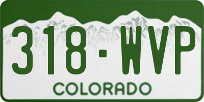 CO license plate 318WVP