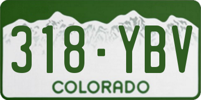 CO license plate 318YBV