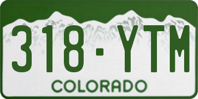 CO license plate 318YTM
