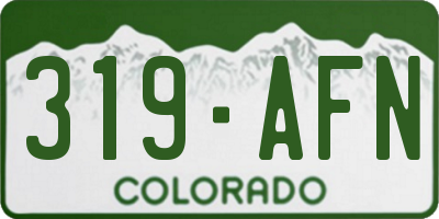 CO license plate 319AFN