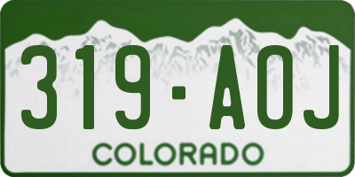 CO license plate 319AOJ