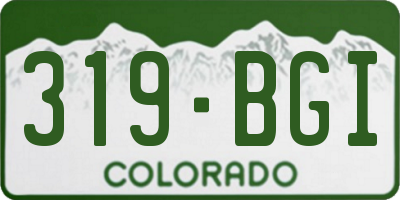 CO license plate 319BGI