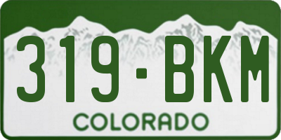 CO license plate 319BKM