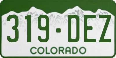 CO license plate 319DEZ