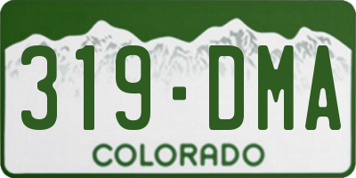 CO license plate 319DMA