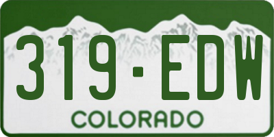 CO license plate 319EDW