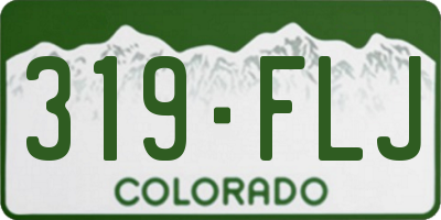 CO license plate 319FLJ