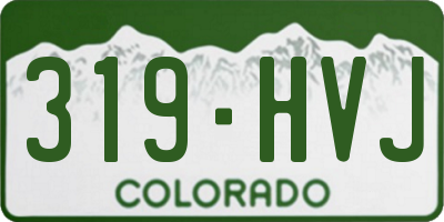CO license plate 319HVJ
