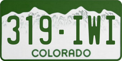CO license plate 319IWI