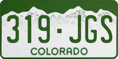 CO license plate 319JGS
