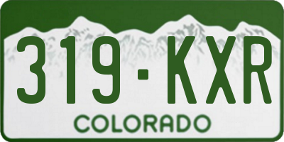 CO license plate 319KXR