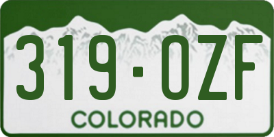 CO license plate 319OZF