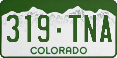 CO license plate 319TNA
