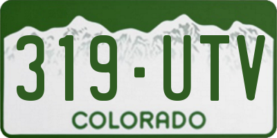 CO license plate 319UTV