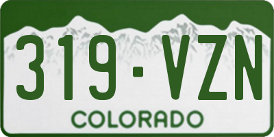 CO license plate 319VZN