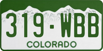 CO license plate 319WBB