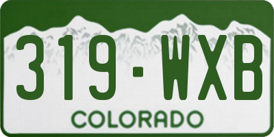 CO license plate 319WXB