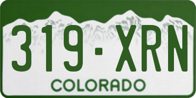 CO license plate 319XRN