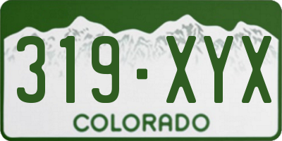 CO license plate 319XYX