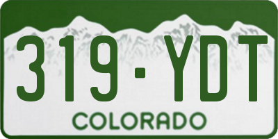 CO license plate 319YDT