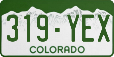 CO license plate 319YEX