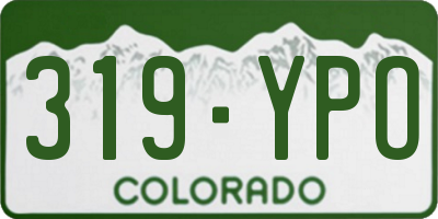 CO license plate 319YPO