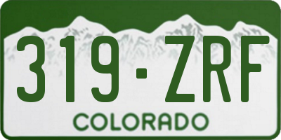 CO license plate 319ZRF