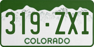 CO license plate 319ZXI