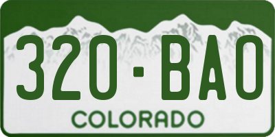 CO license plate 320BAO