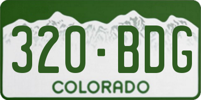 CO license plate 320BDG
