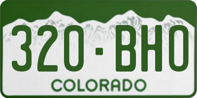 CO license plate 320BHO