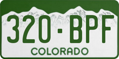 CO license plate 320BPF