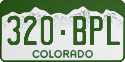 CO license plate 320BPL