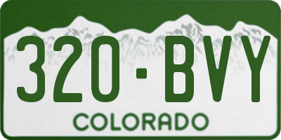 CO license plate 320BVY