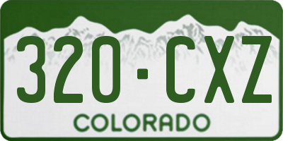 CO license plate 320CXZ
