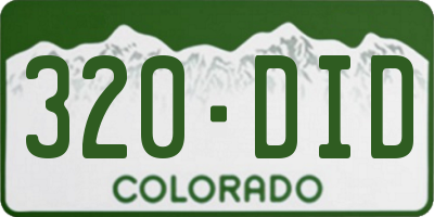 CO license plate 320DID