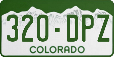 CO license plate 320DPZ