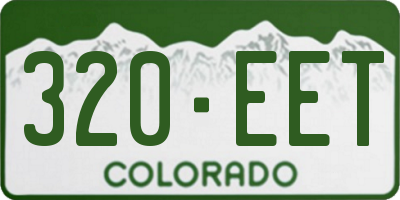 CO license plate 320EET