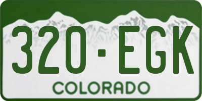 CO license plate 320EGK