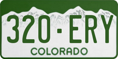 CO license plate 320ERY