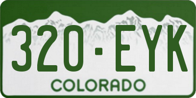 CO license plate 320EYK