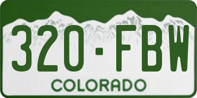 CO license plate 320FBW