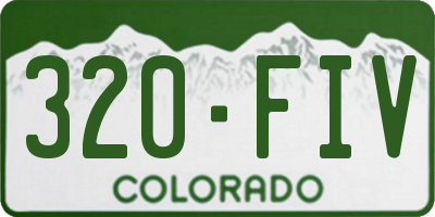 CO license plate 320FIV