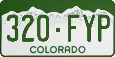 CO license plate 320FYP