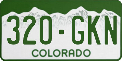 CO license plate 320GKN