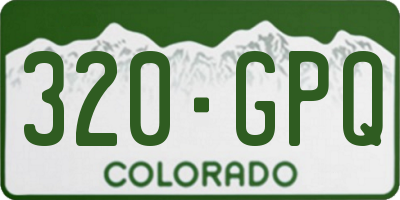 CO license plate 320GPQ