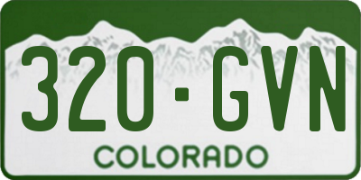 CO license plate 320GVN