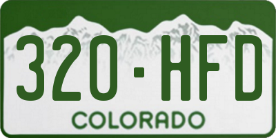 CO license plate 320HFD
